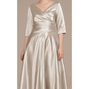 AW BRIDAL 16 2X champagne Psaltery mother of bride formal party maxi dress B88